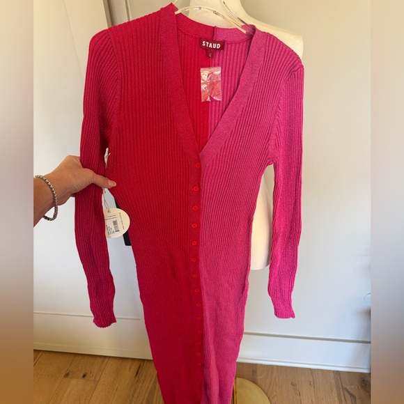 STAUD Shoko Two Tone Split Cardigan Dress - Picture 4 of 5